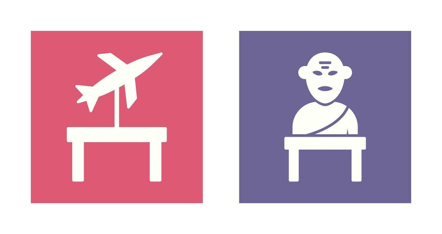 Jet Exhibit and Greek god Icon vector