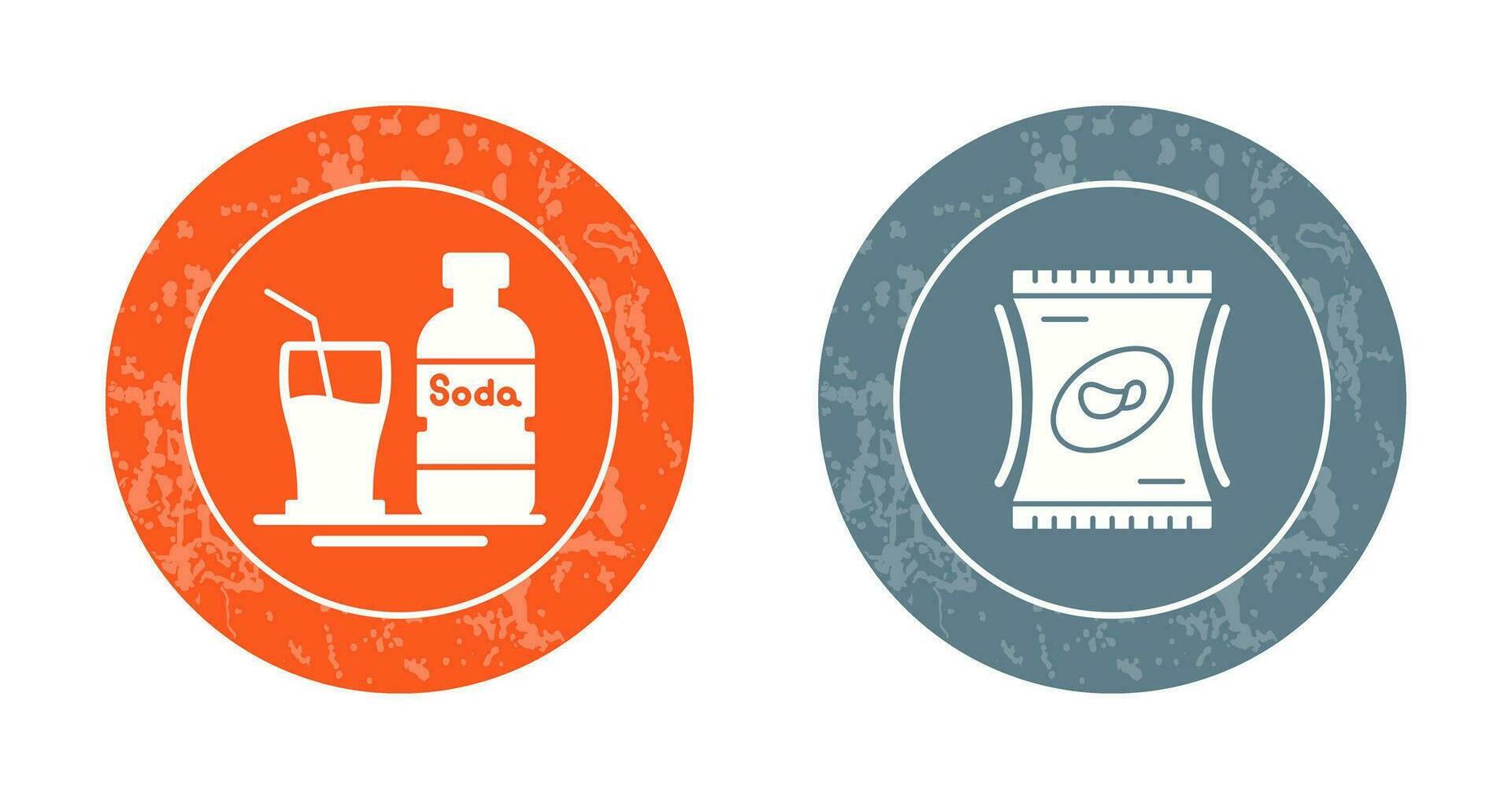 soda y bocadillo icono vector