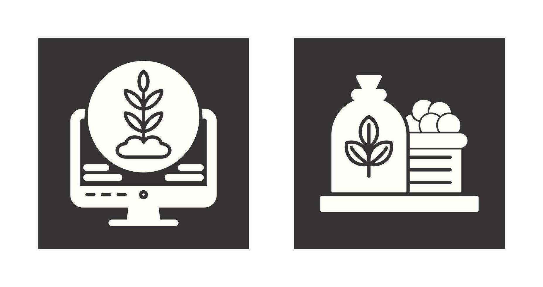 planta y cosecha icono vector