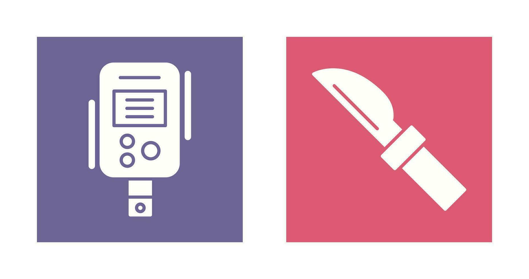 Diabetes Test and Knife Icon vector