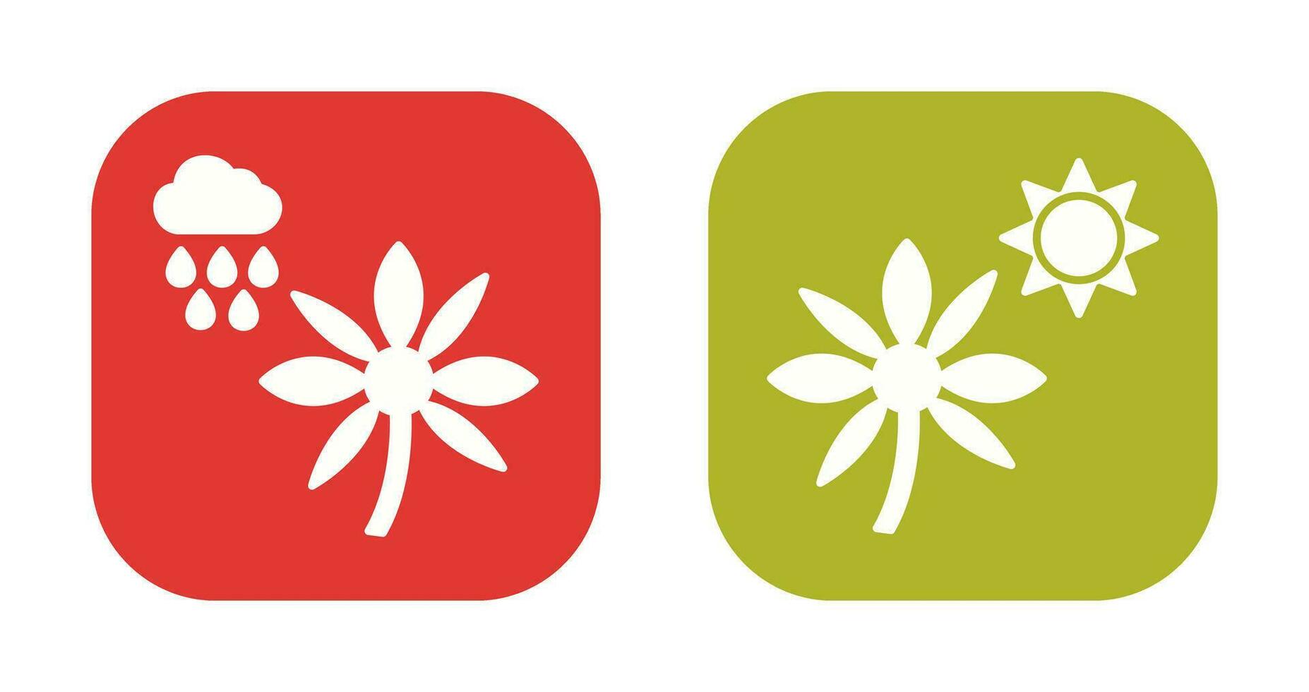 Flower with rain and Flower  Icon vector