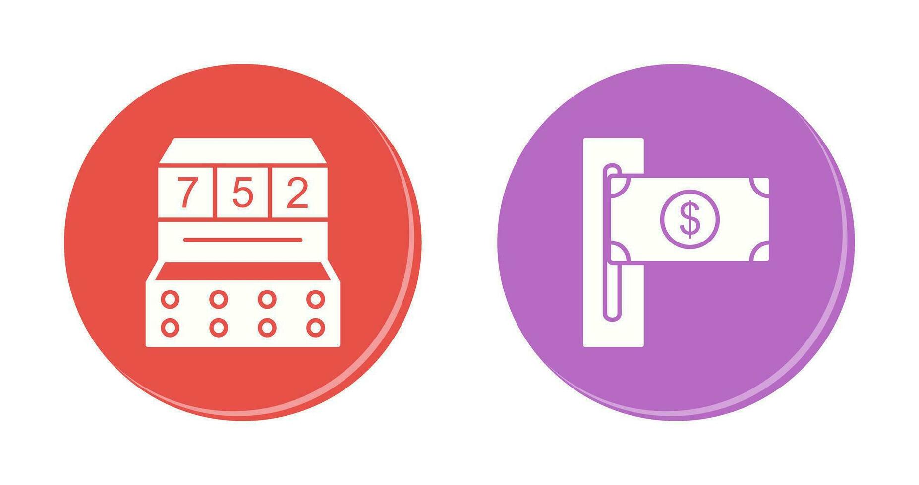 slot machine and slot of bills  Icon vector