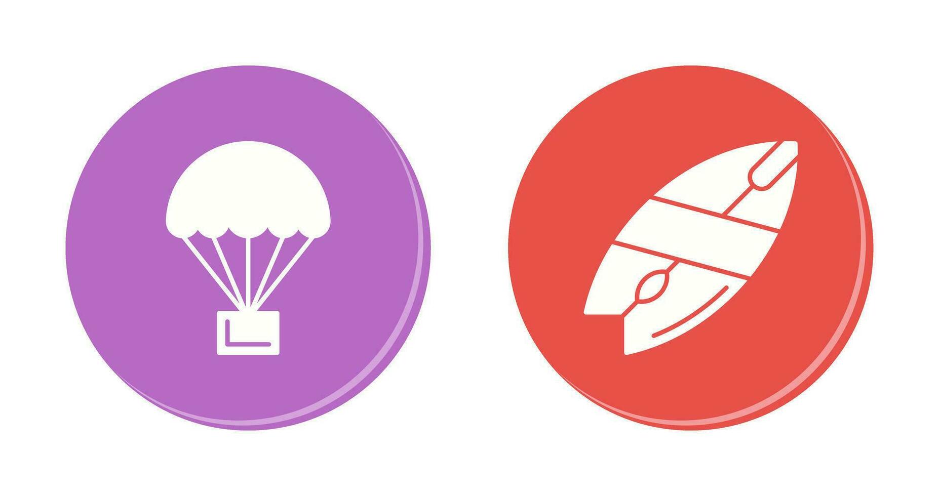 Parachute and Surfboard Icon vector