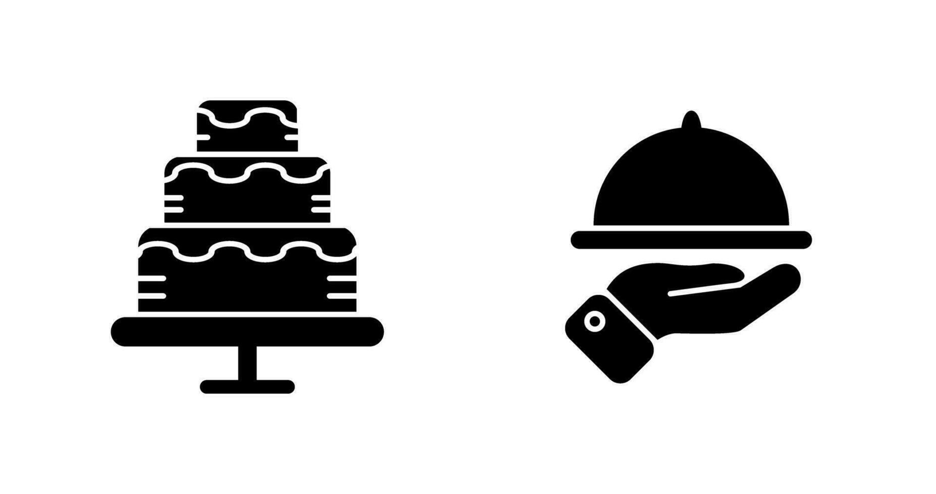 Waiter and Cake Icon vector