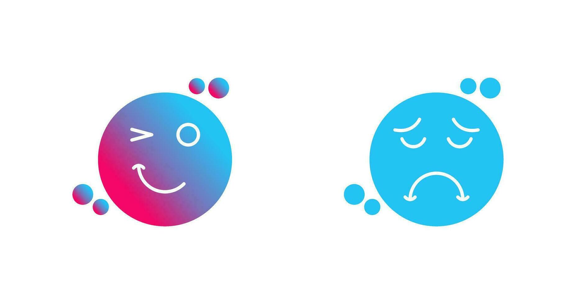 Wink and Sad Icon vector
