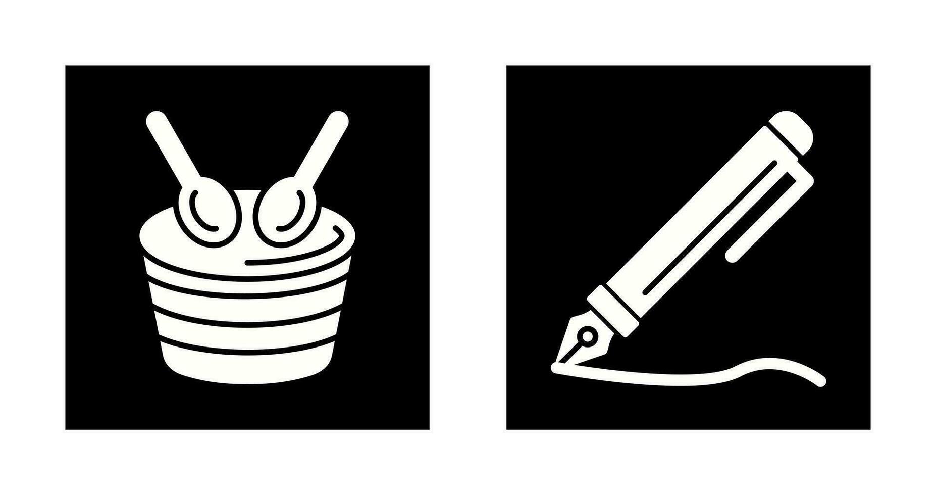 Drum and Pen Icon vector