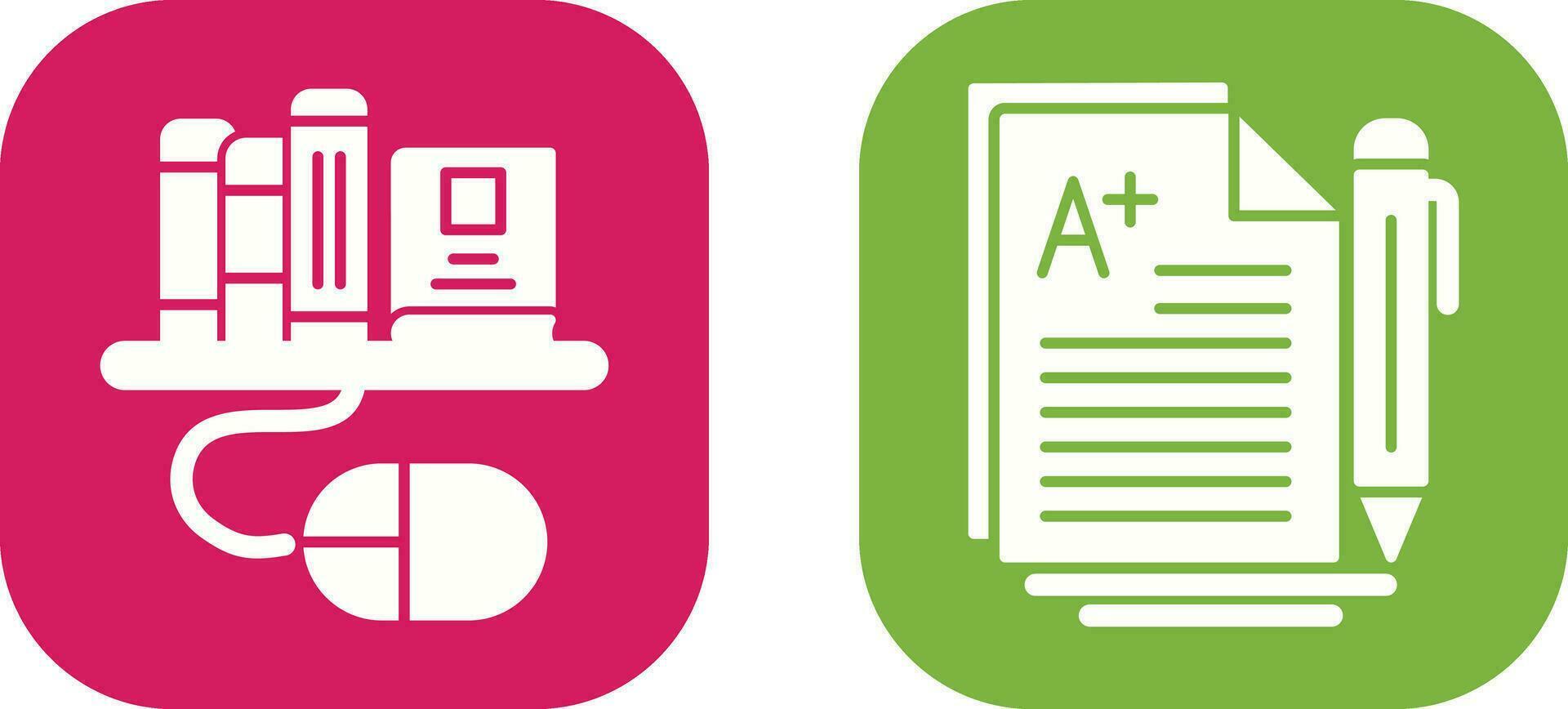 Digital Library and Essay Icon vector