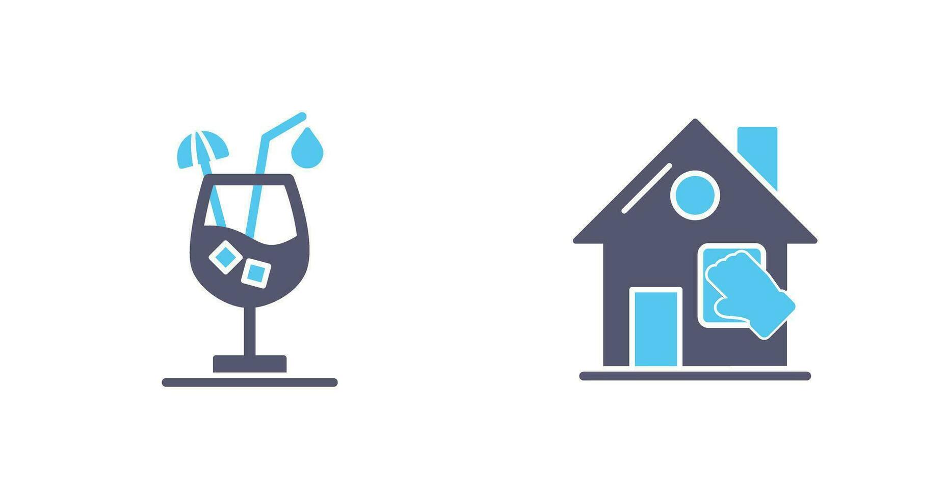 Fresh Juice and House Cleaning Icon vector