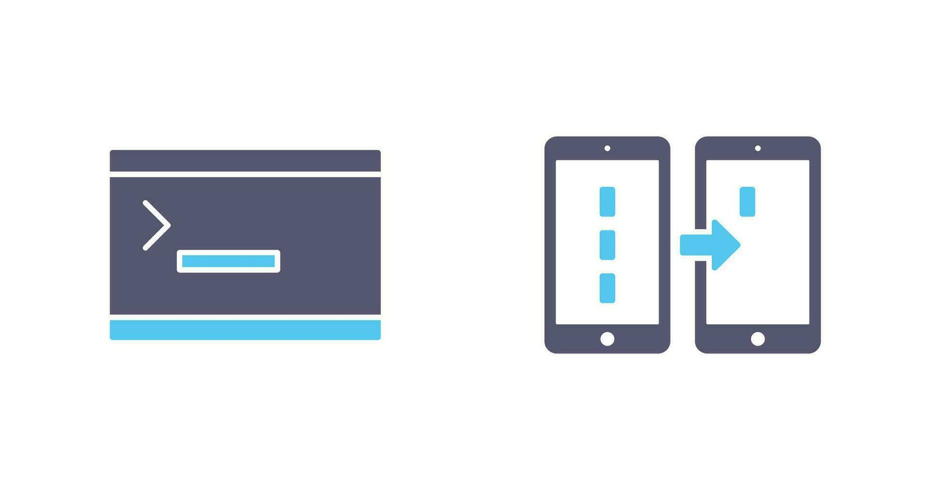 consola y datos transferir icono vector