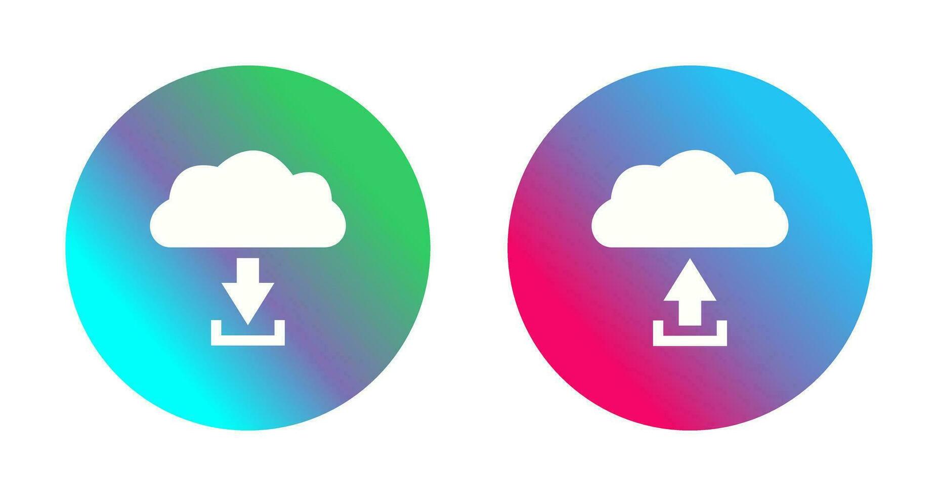 download from cloud upload to cloud  Icon vector