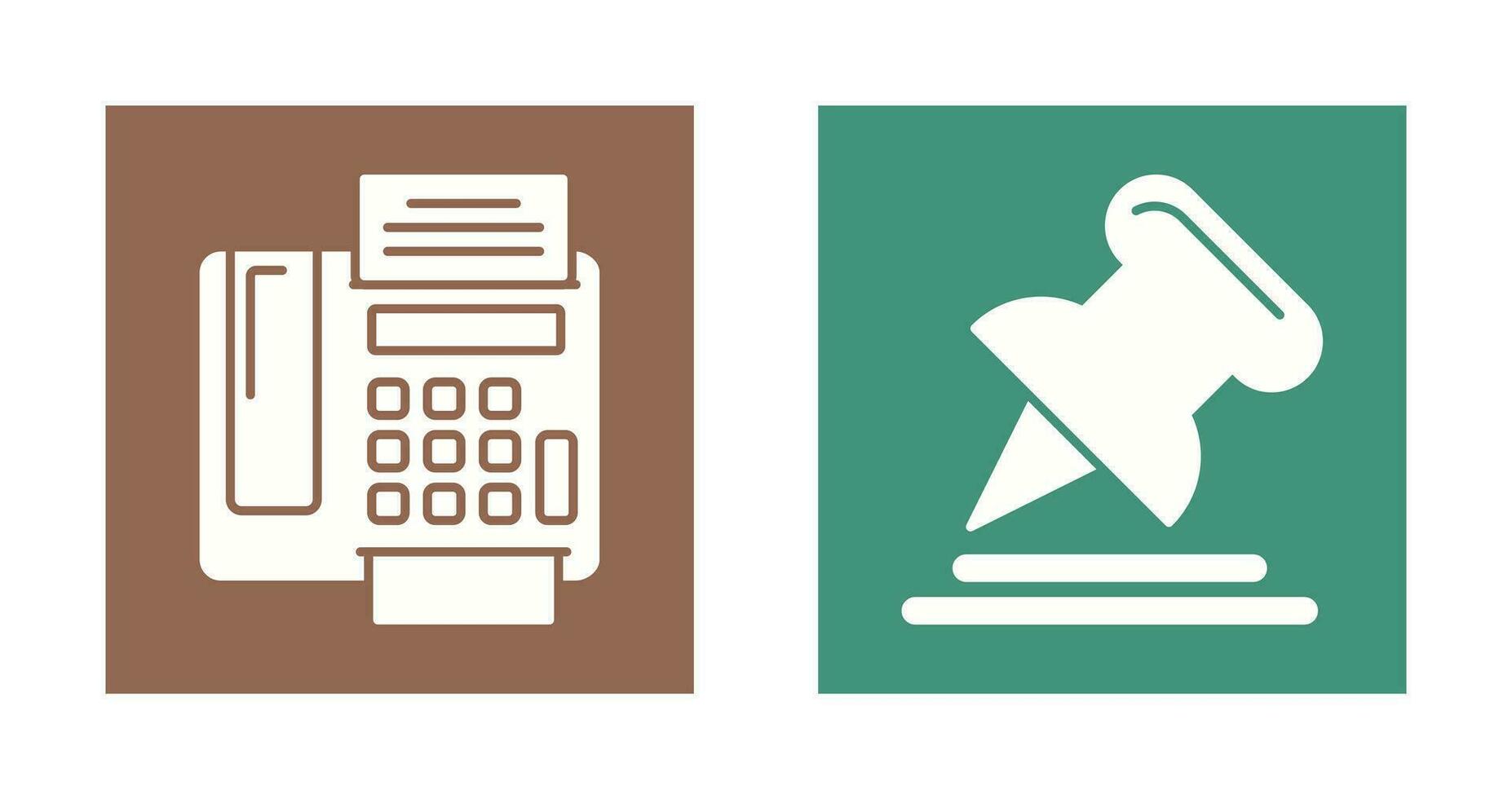 Fax Machine and Pin Icon vector