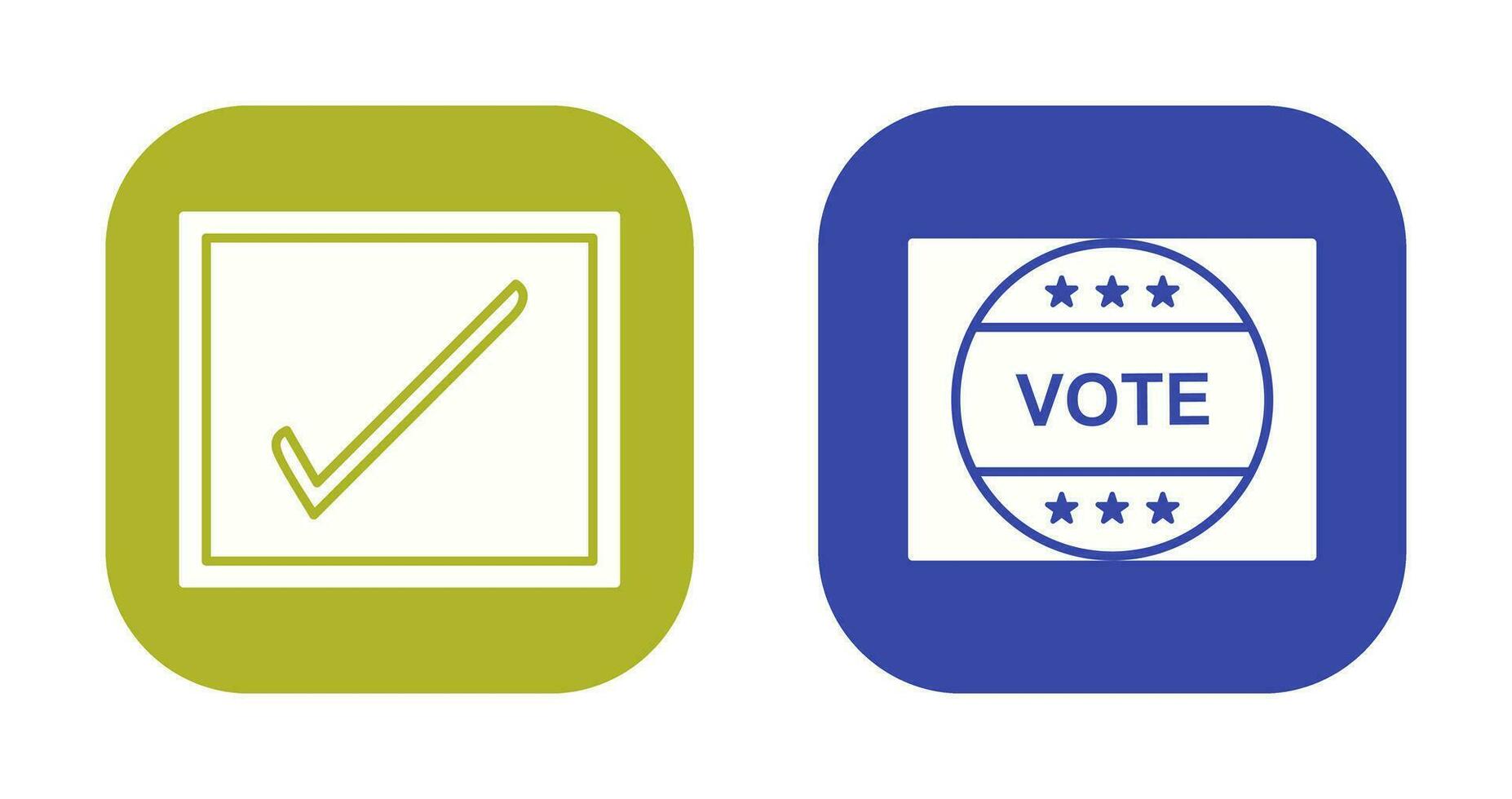 caja y votar pegatina icono vector