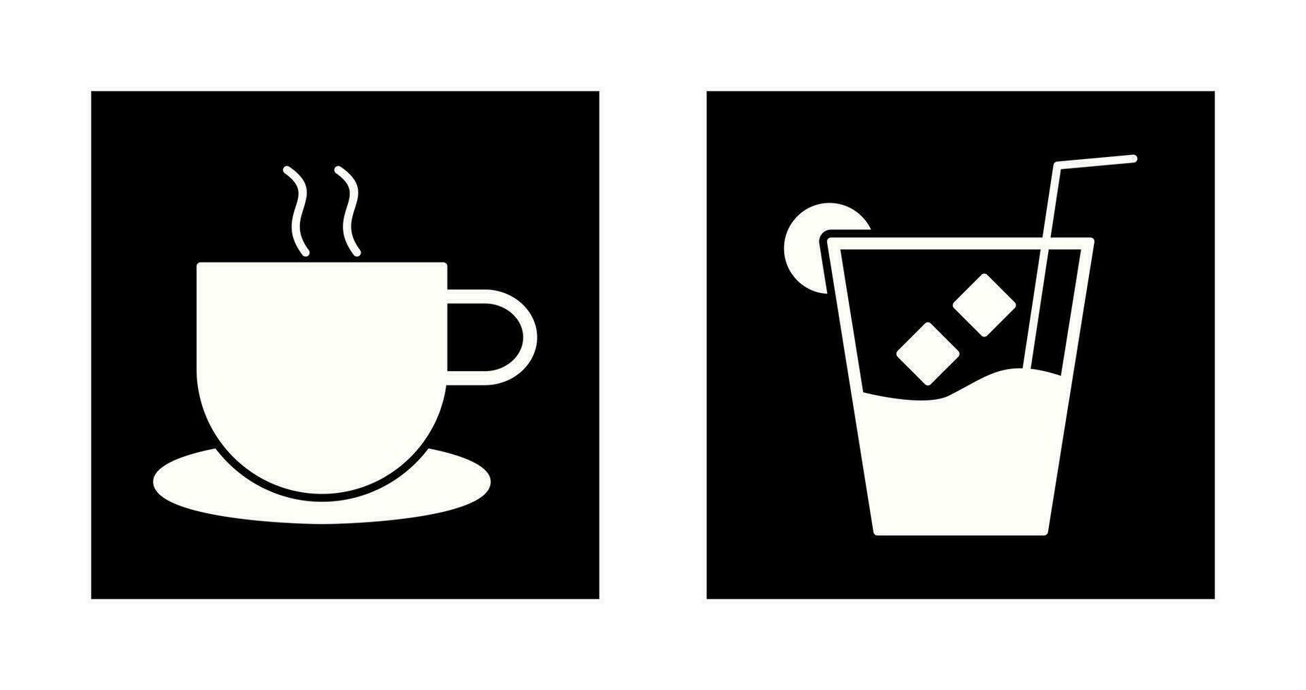 hot coffee and whiskey sour Icon vector