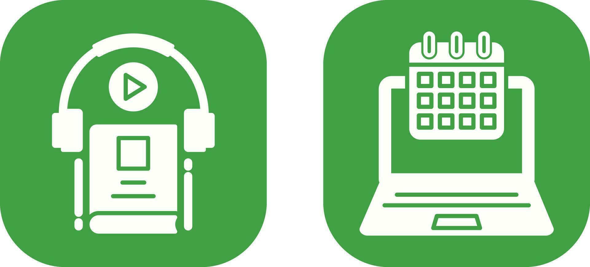 Timetable and Audio Book Icon vector