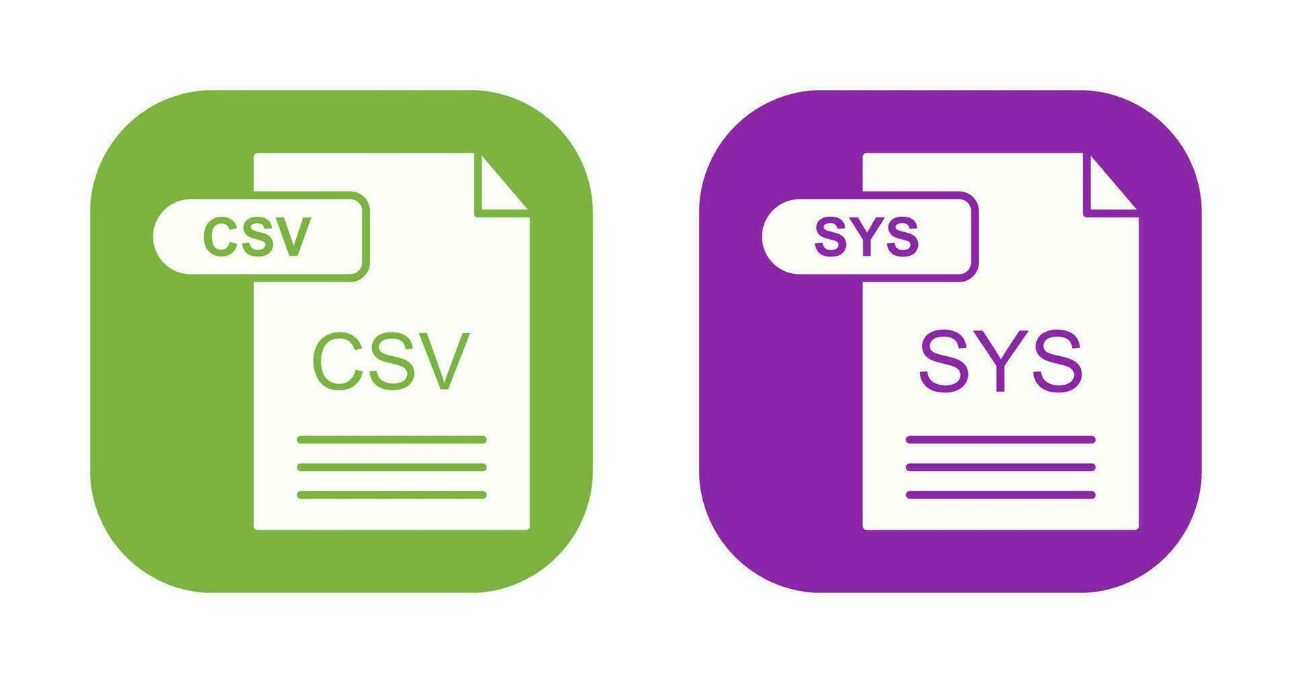 CSV and SYS Icon vector