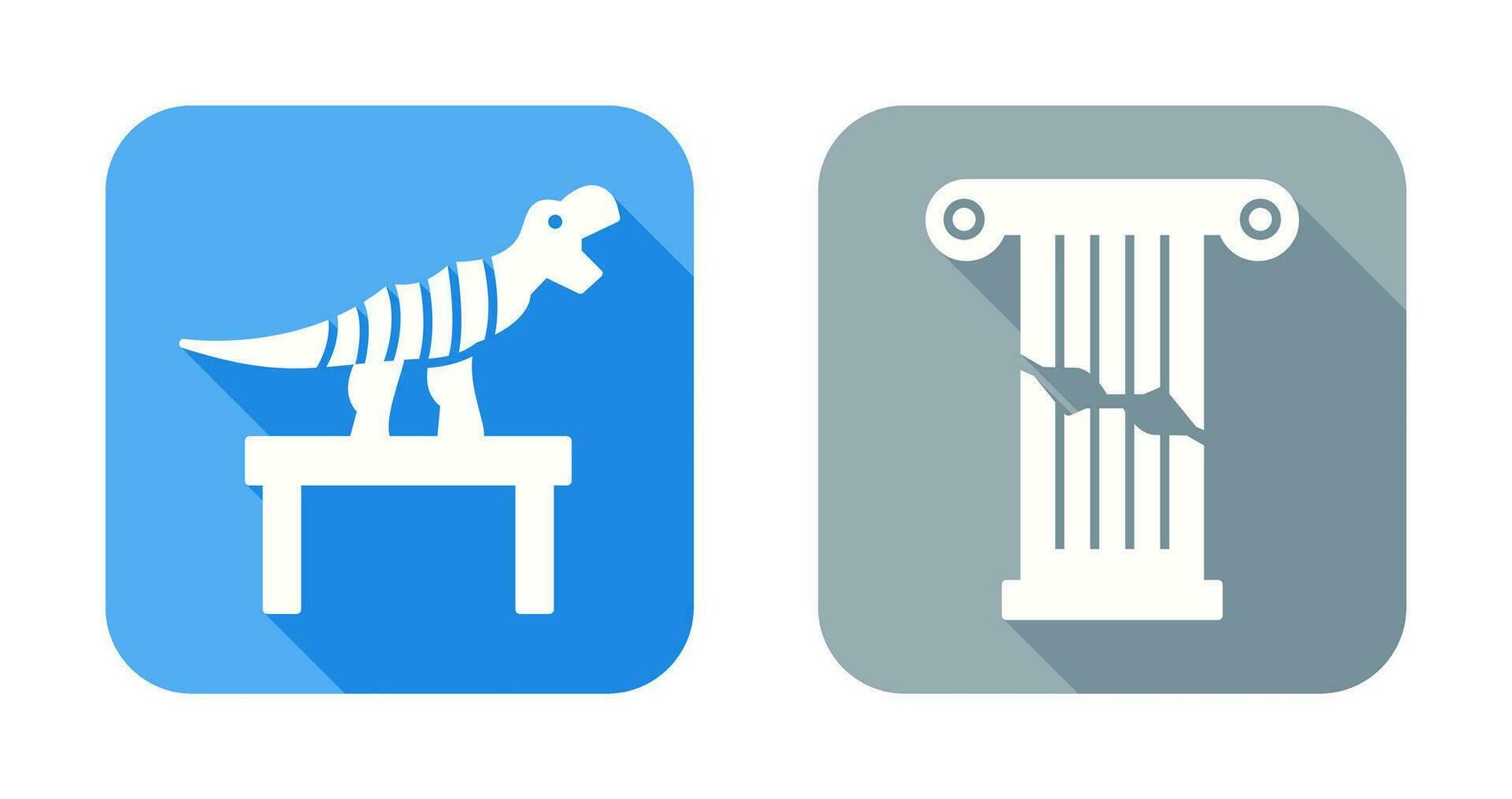 Bones Exhibit and Broken Icon vector