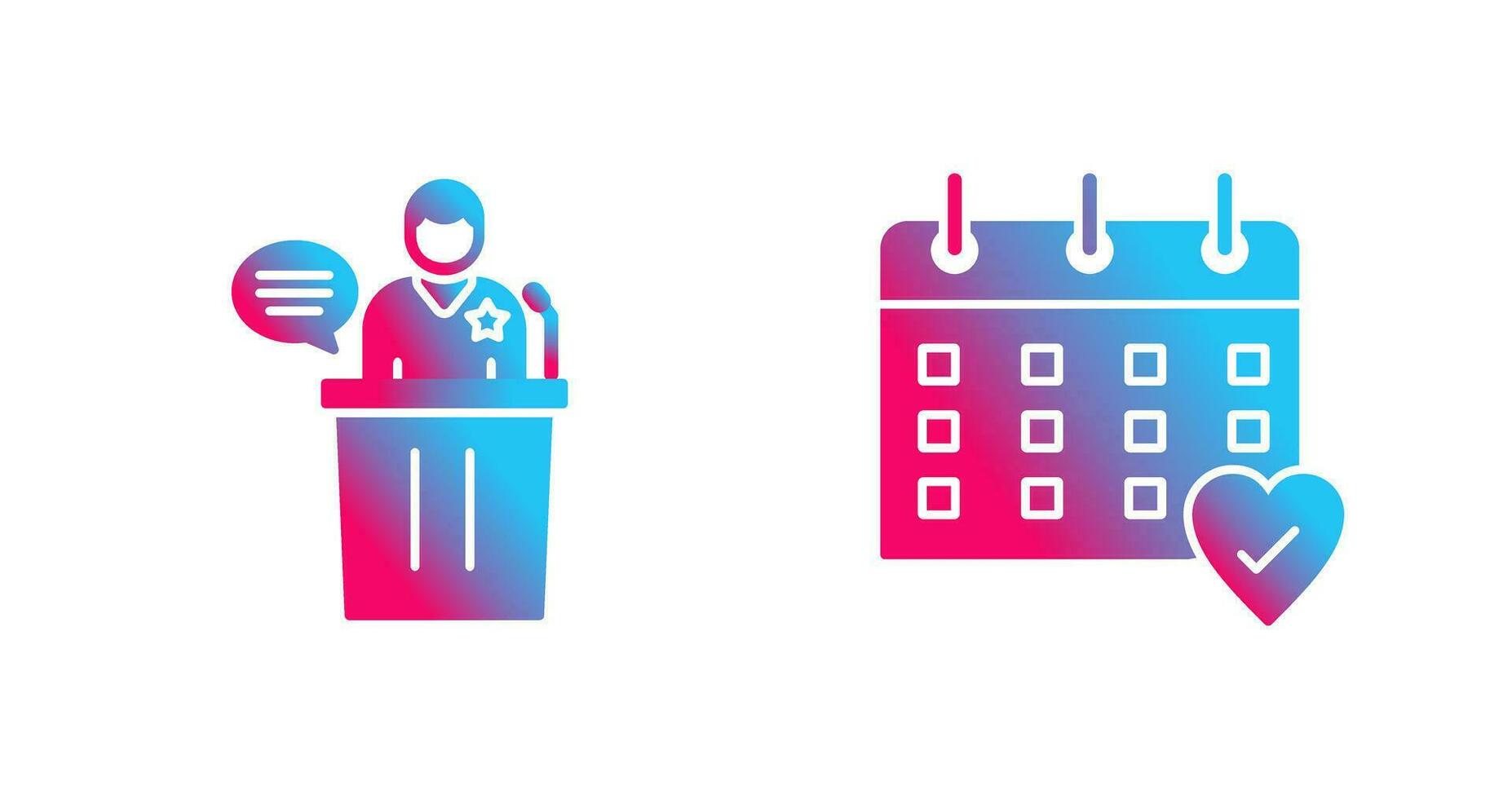 Debate and Calendar Icon vector