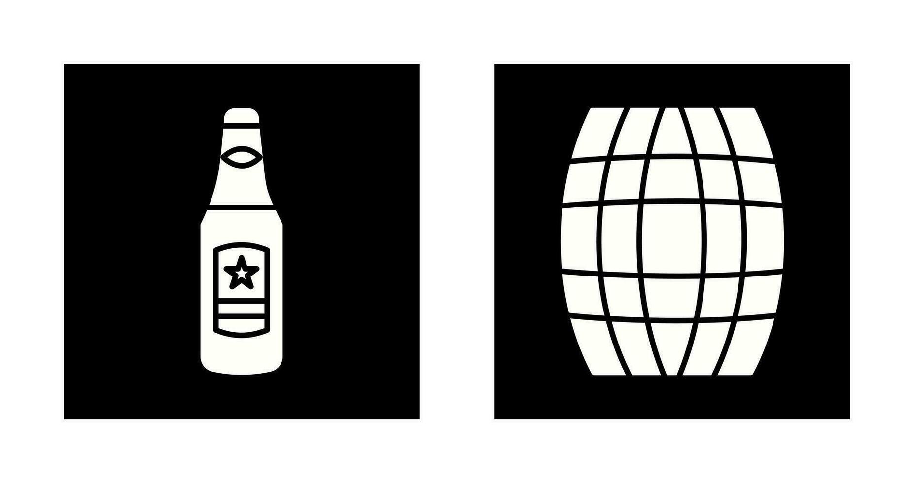 Beer Bottle and Barrel Icon vector