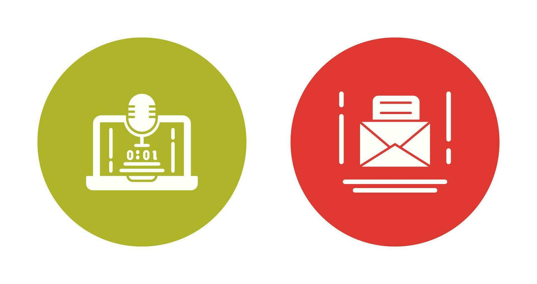 Voice Recorder and Email Icon vector