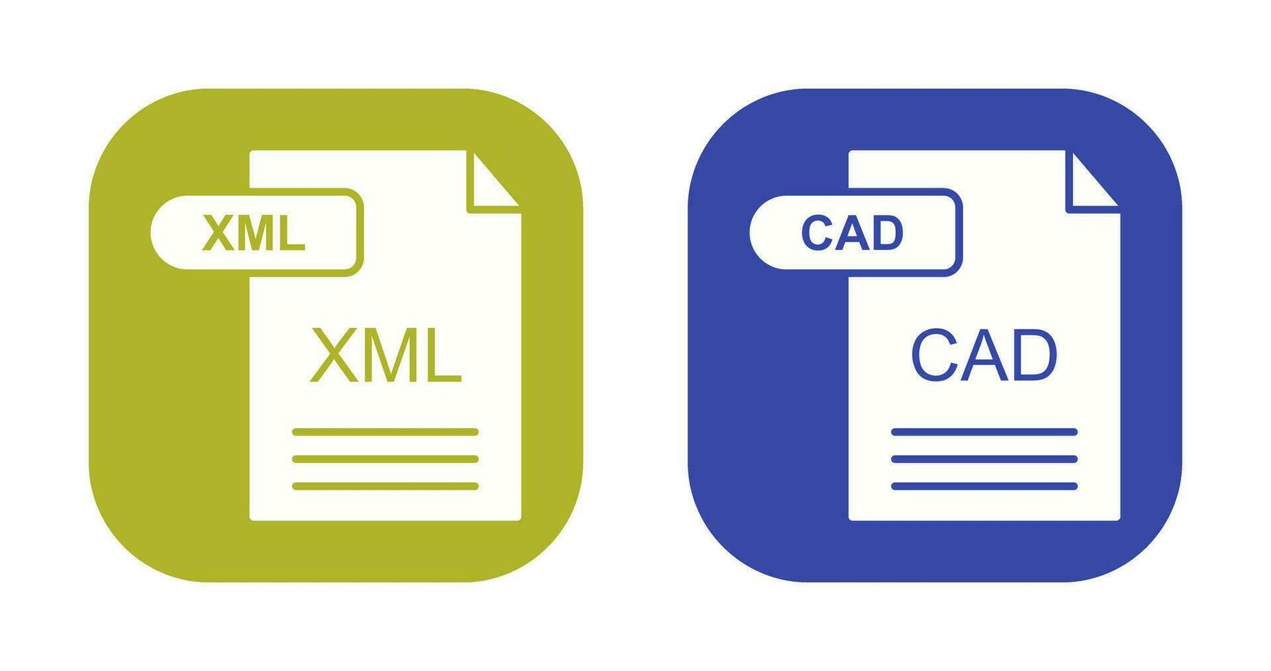 XML and CAD Icon vector