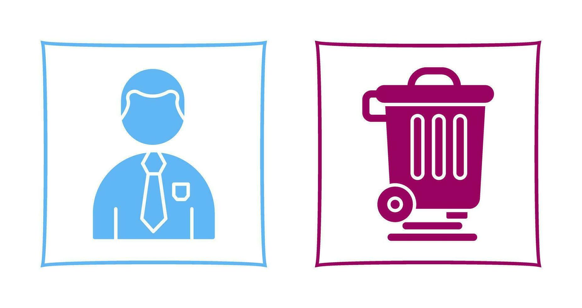 Employee and Dustbin Icon vector