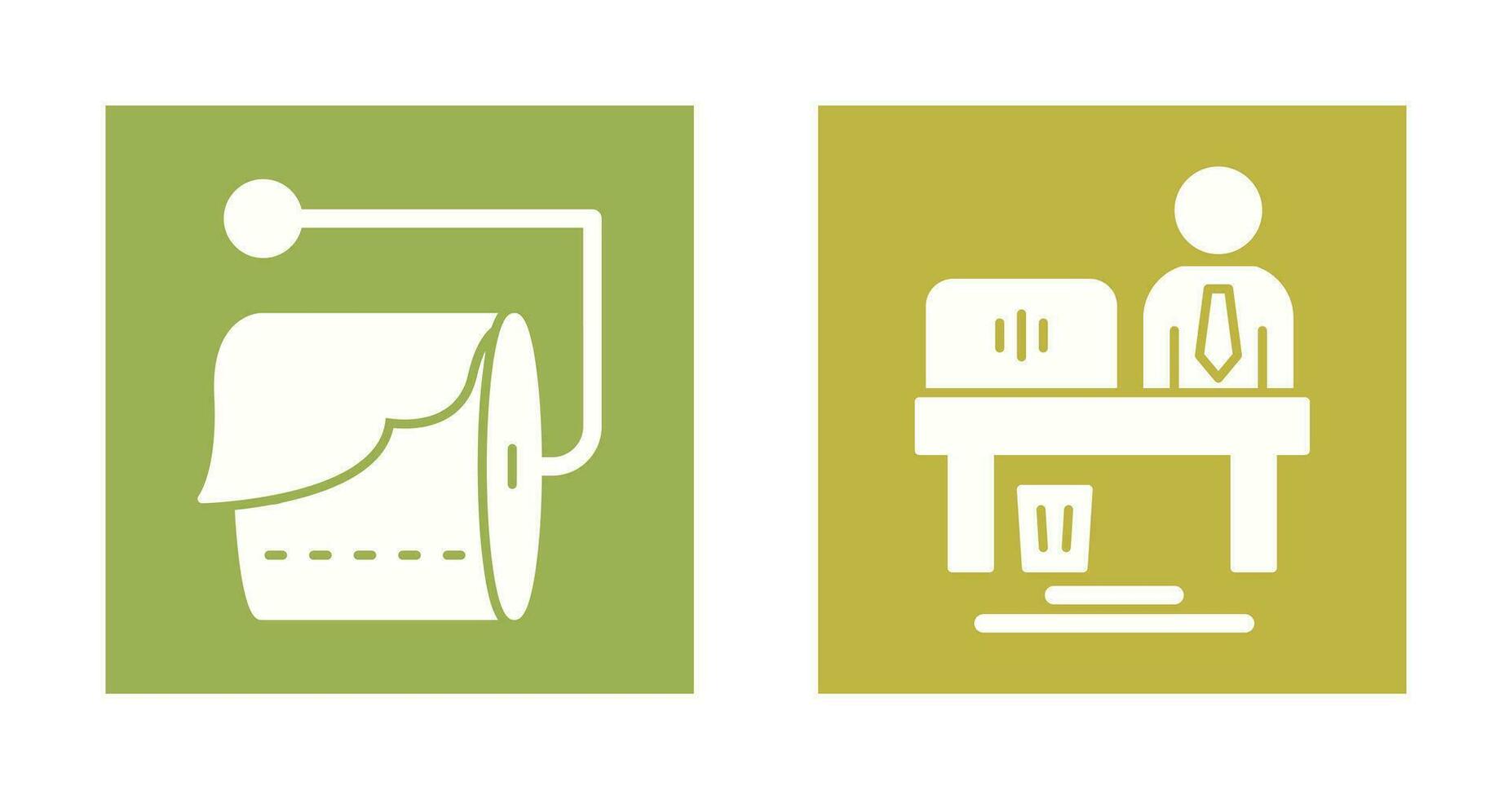 Tissue Roll and Worker Icon vector