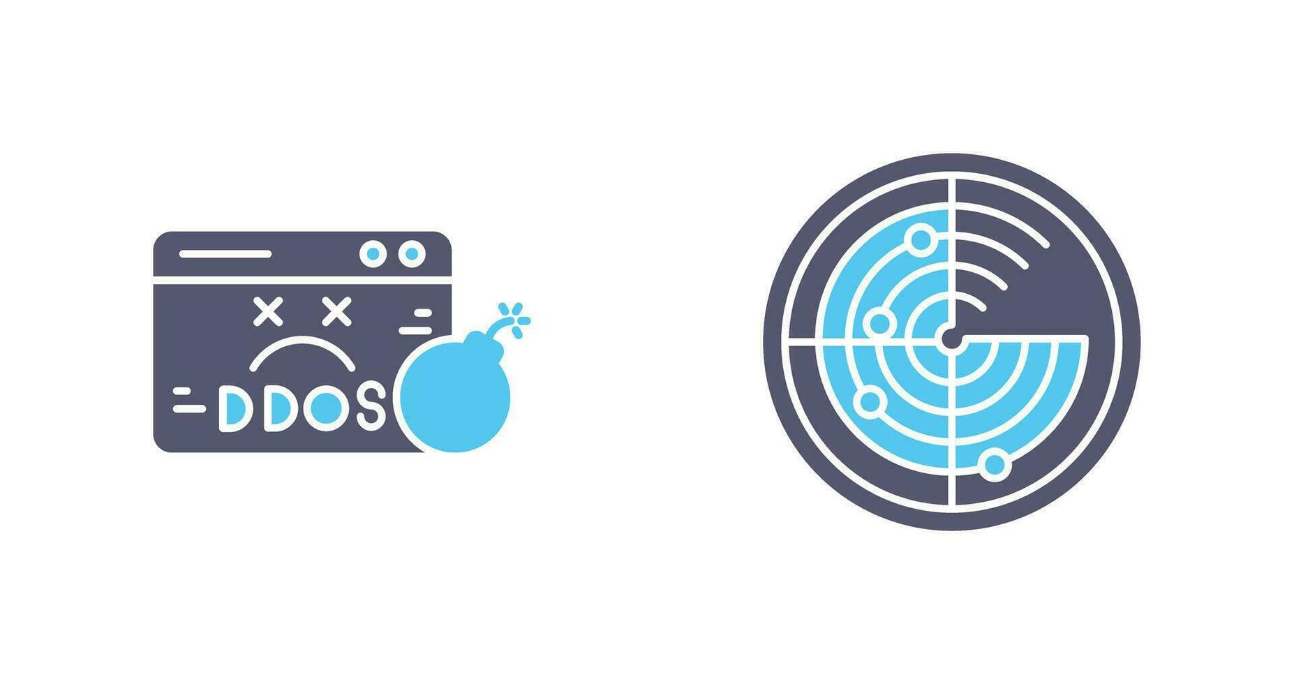 Ddos and Radar Icon vector