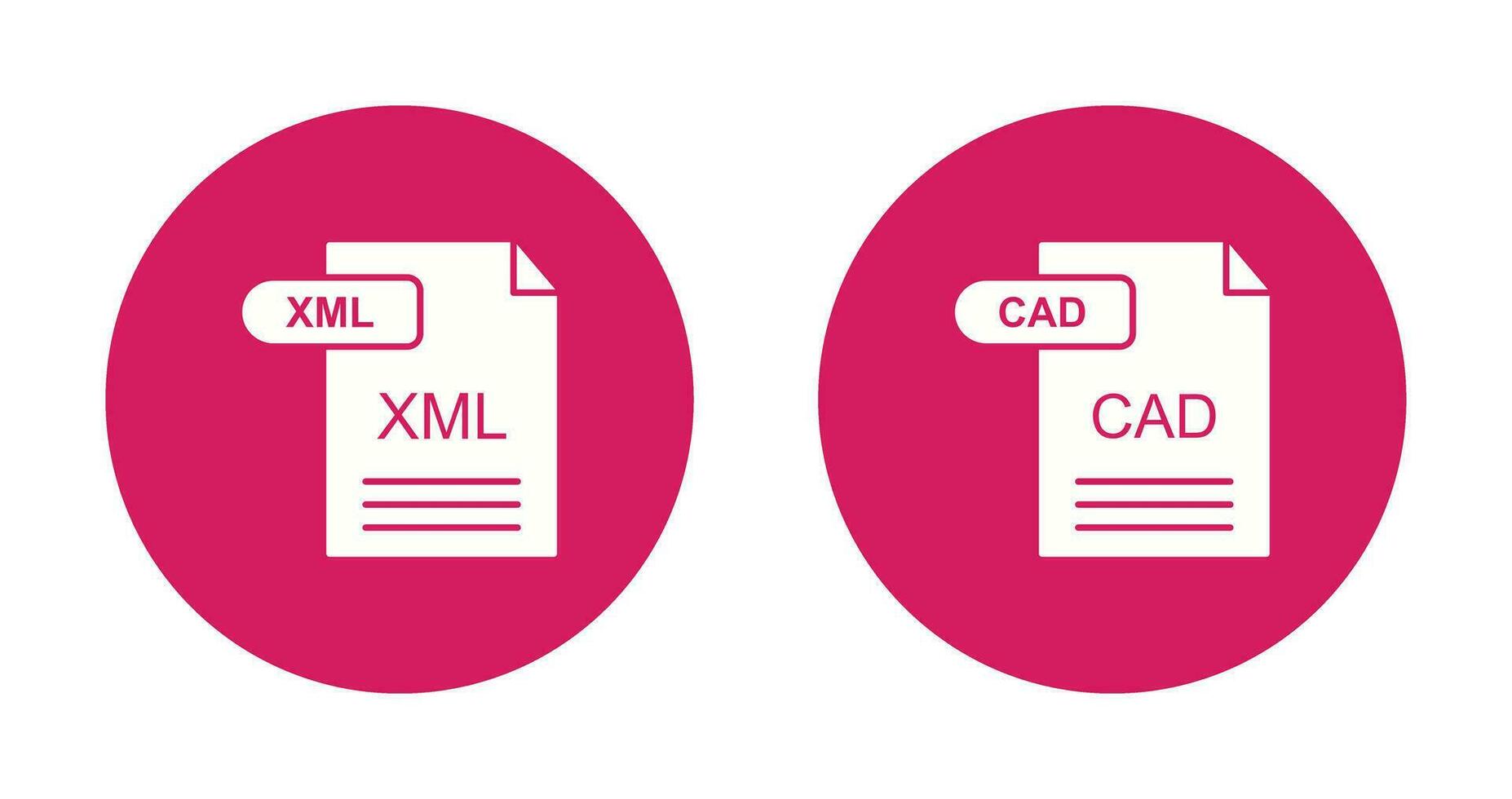 XML and CAD Icon vector