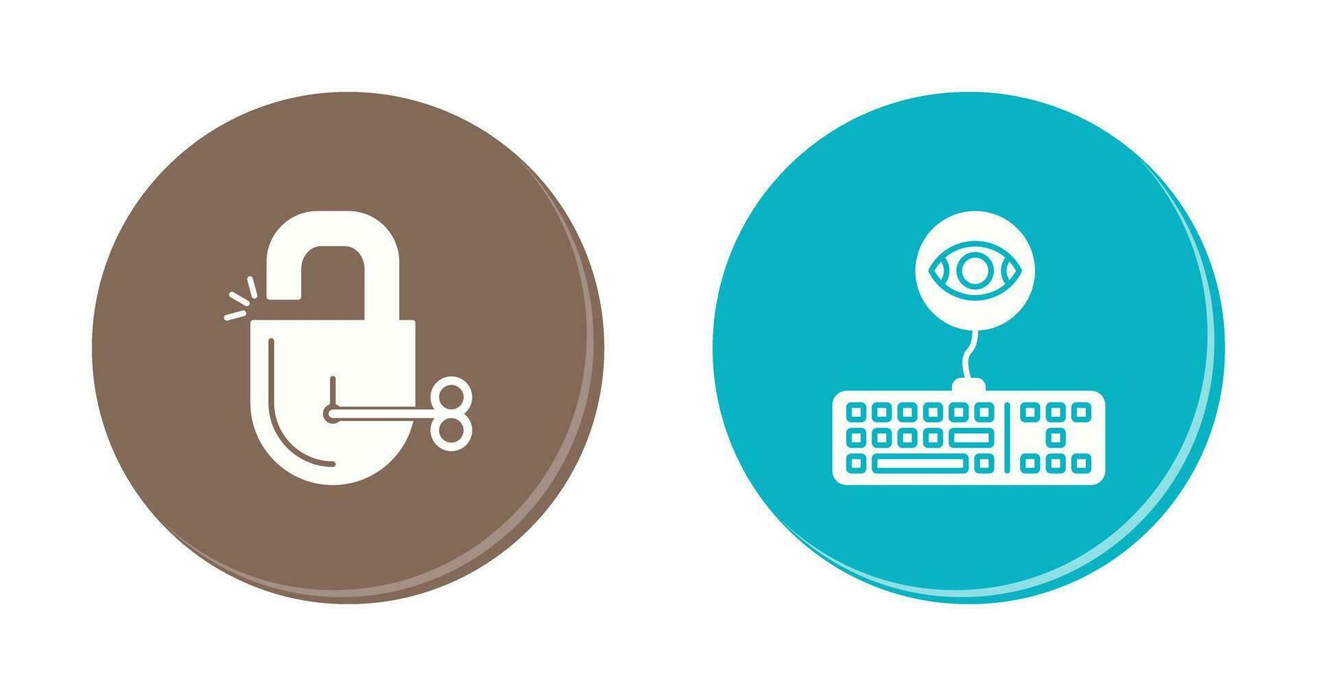 Unlock and Keylogger Icon vector