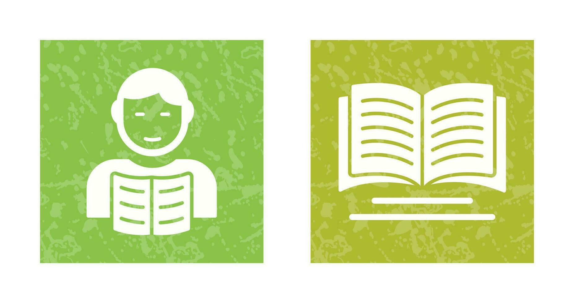estudiante y libro icono vector