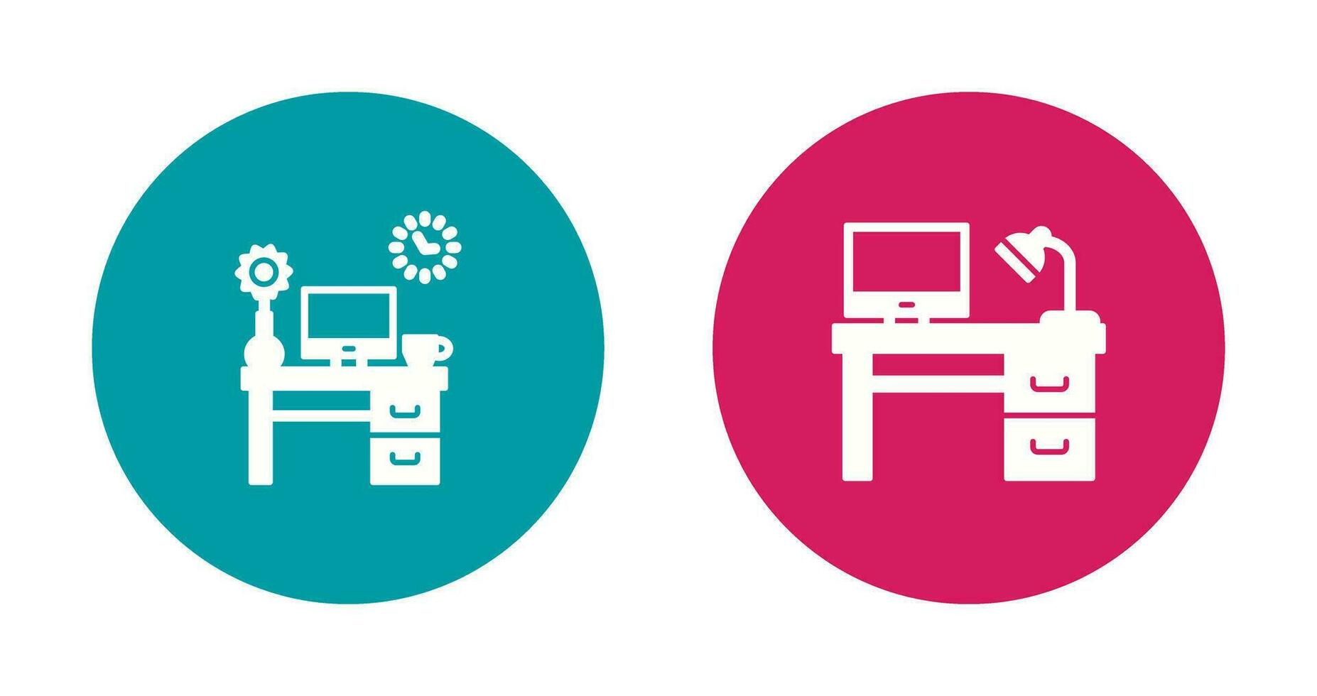 Work Table and Workplace Icon vector