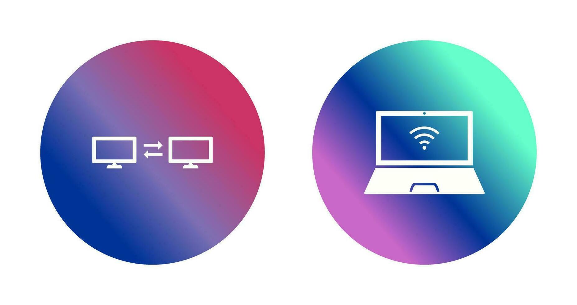 sharing system and connected laptop Icon vector