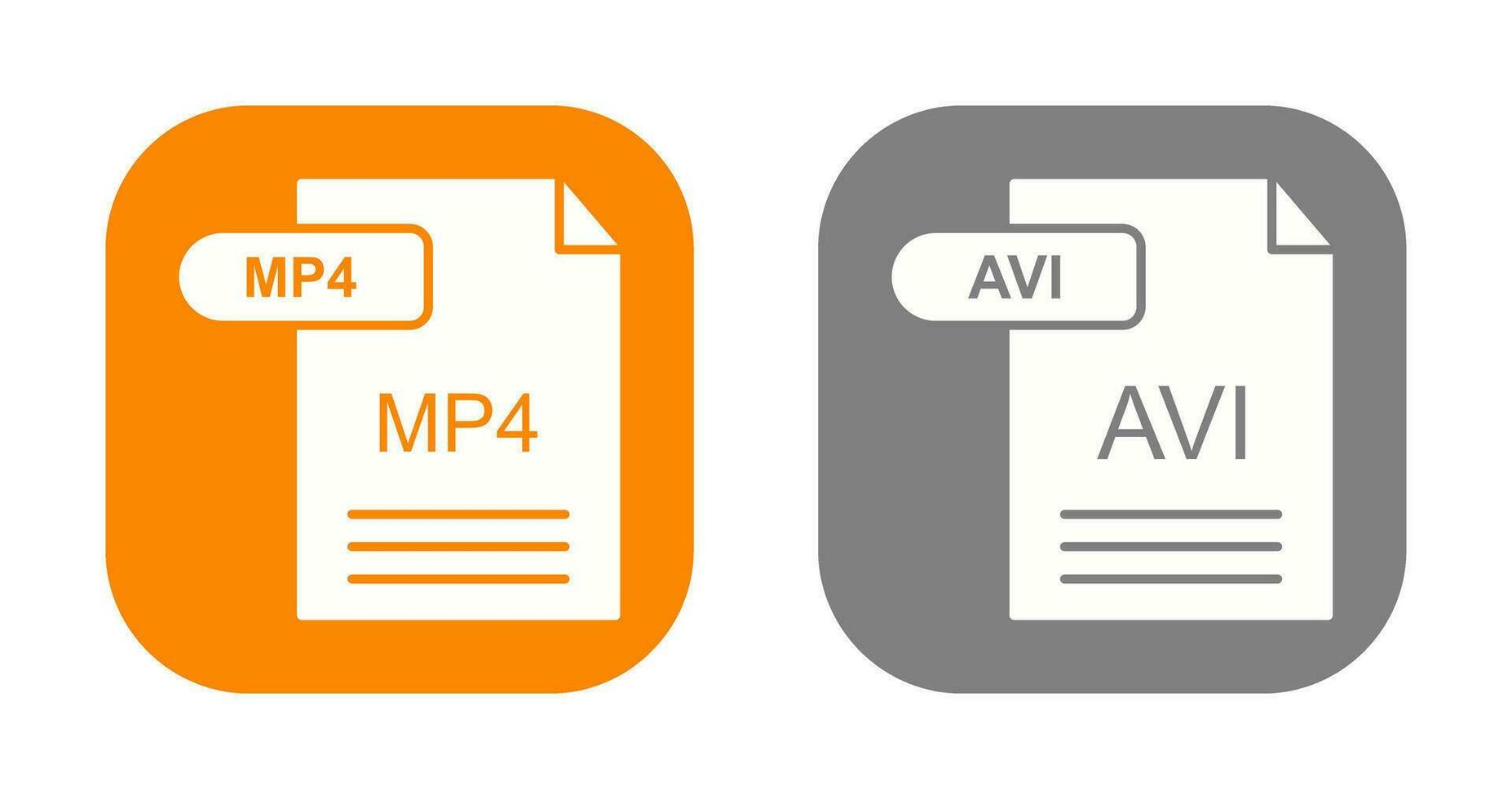 mp4 y avi icono vector