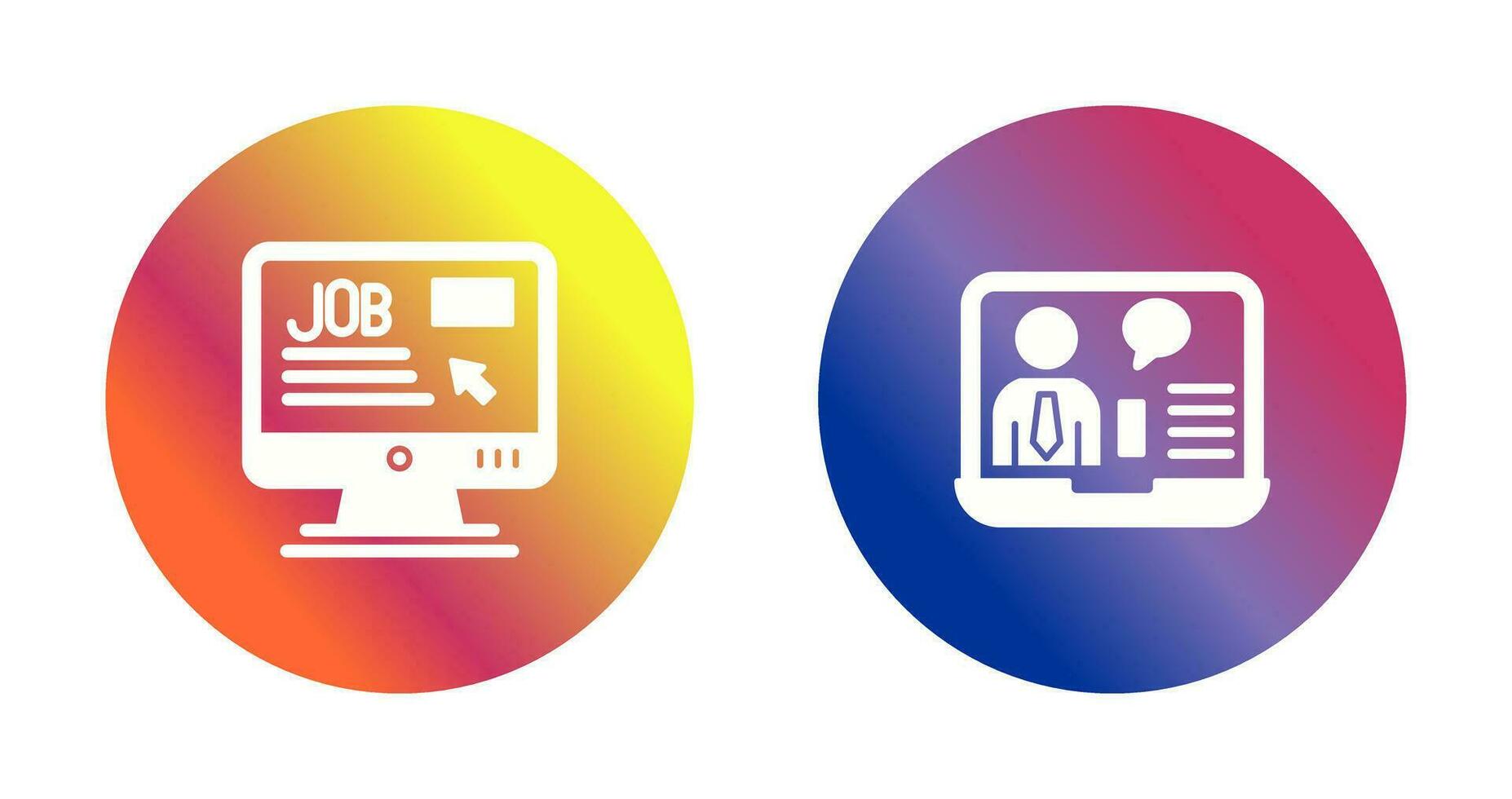 Online Job and Online Job Interview Icon vector