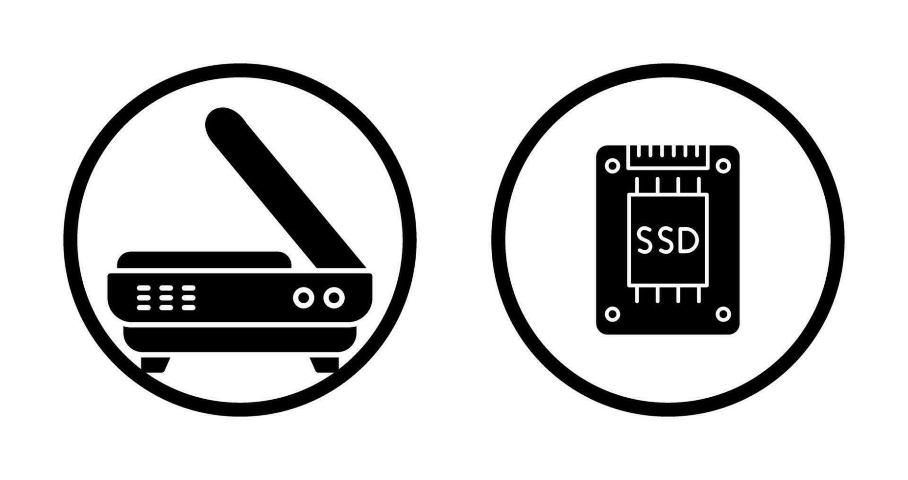 Scanner and Hard drive Icon vector