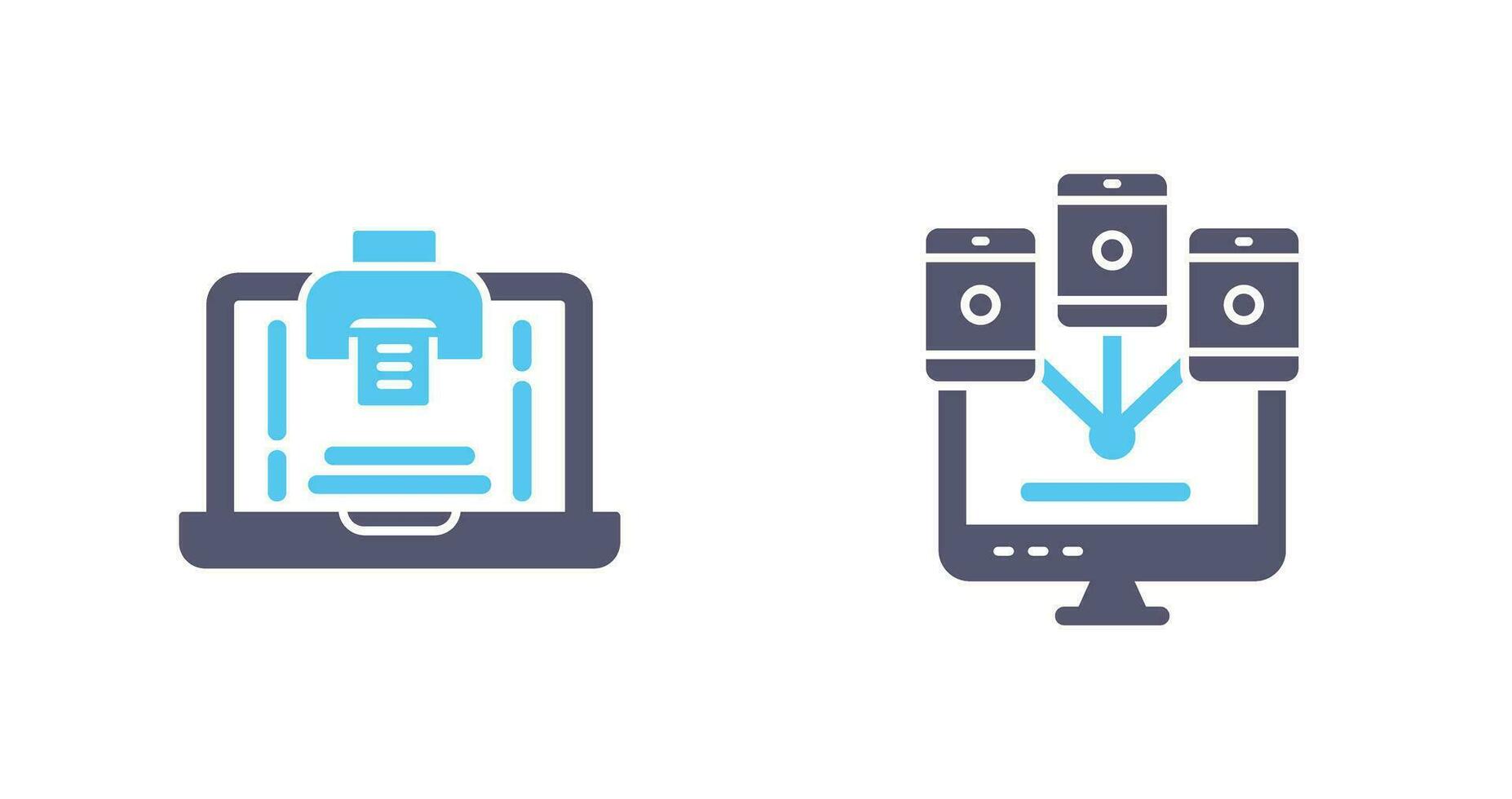 Print and Computer  Icon vector