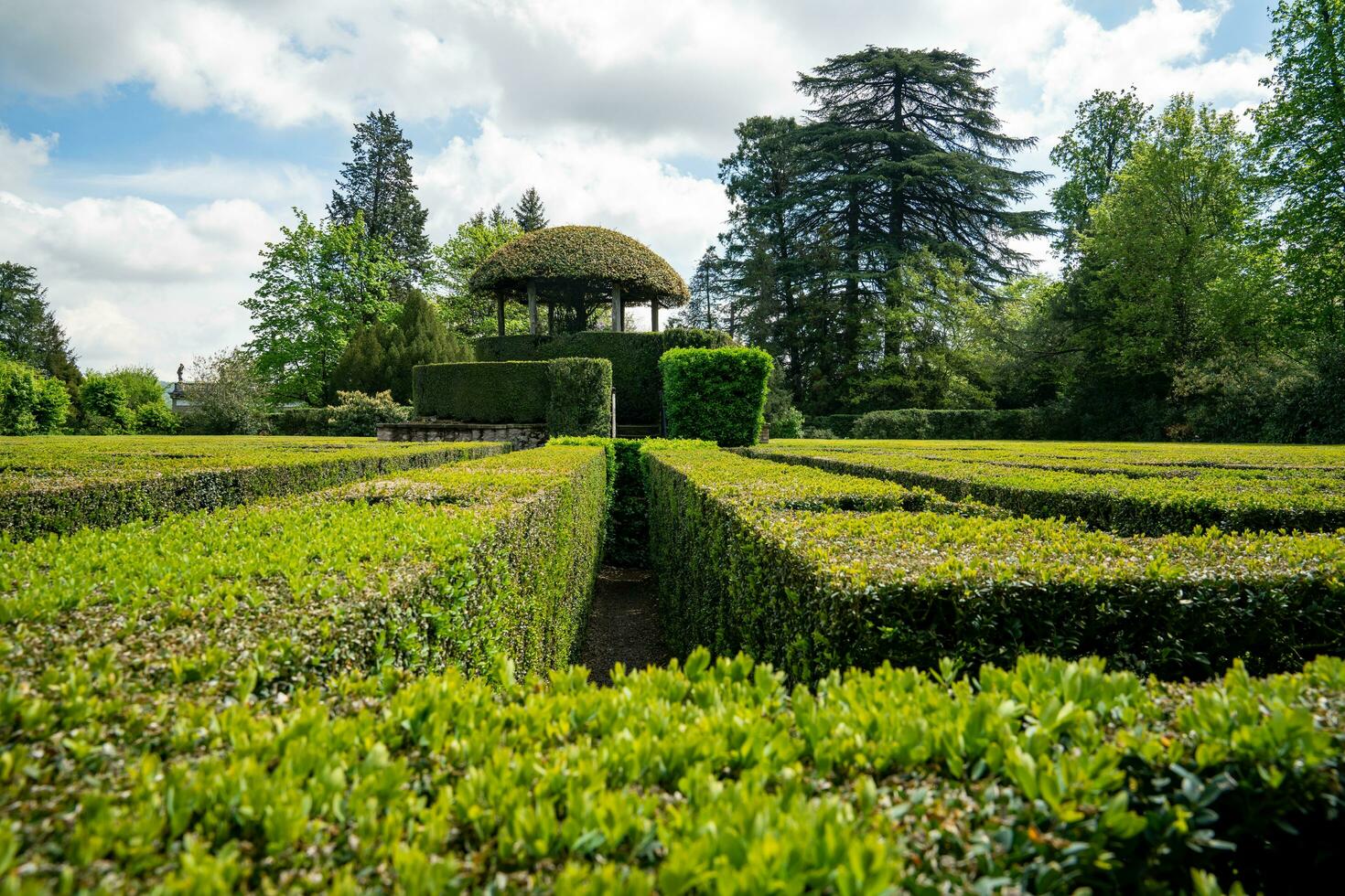 Valsanzibio,Italy-April 15, 2023-labyrinth inside the monumental garden of Valsanzibio, one of the most beautiful gardens in Italy during a sunny day photo