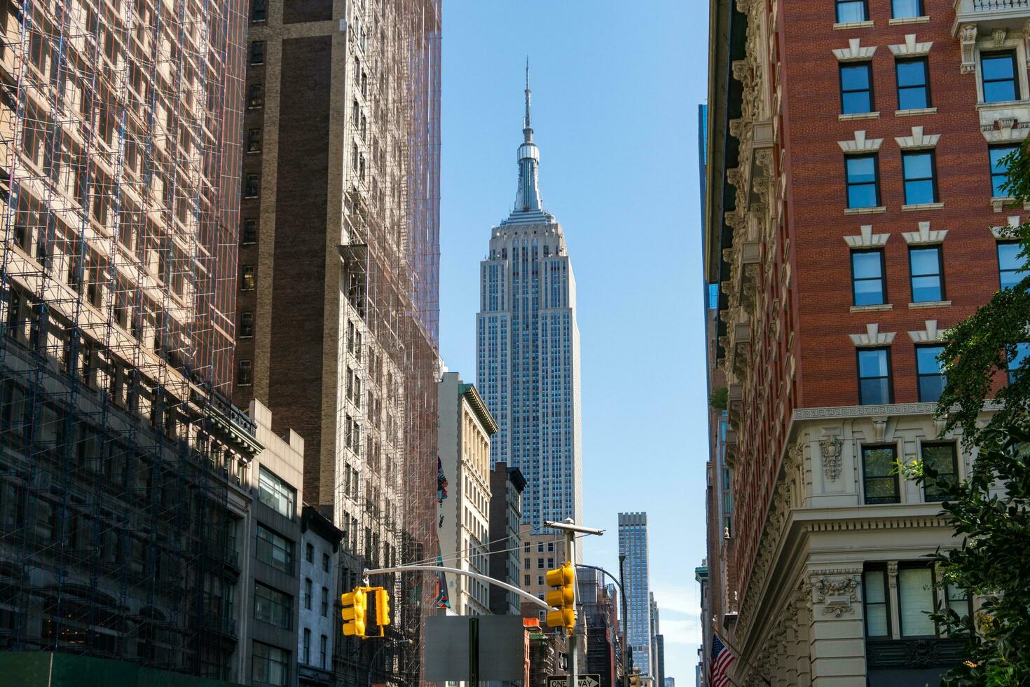 New York City, USA - August 9, 2019-view of the famous Empire State building in Manhattan during a sunny day photo
