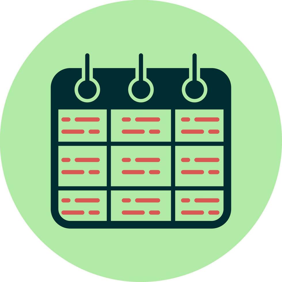 Timetable Vector Icon