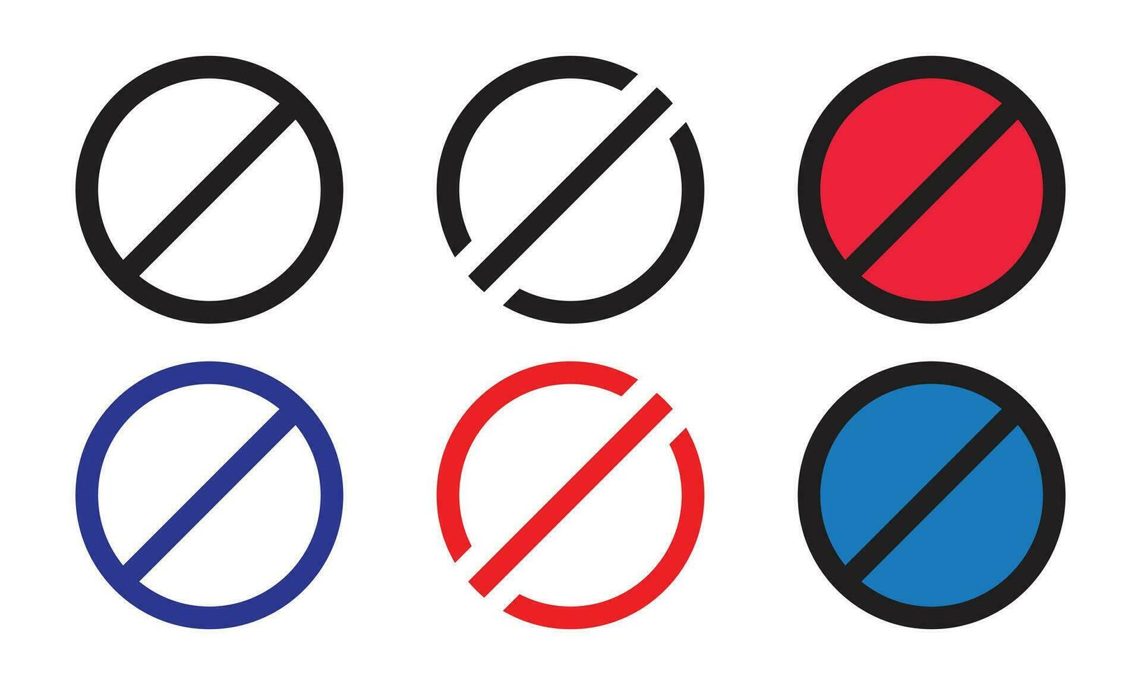 Prohibited Sign Icon Set Vector. Strictly prohibited signs. vector