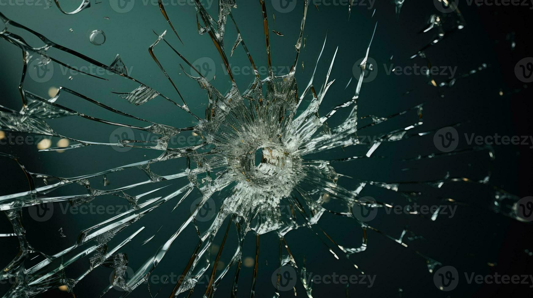 Bullet hole glass abstract background - crime gun shot photo