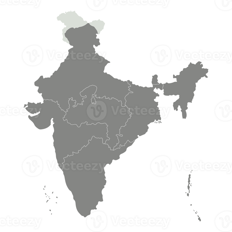 Map of India administrative regions. India map png