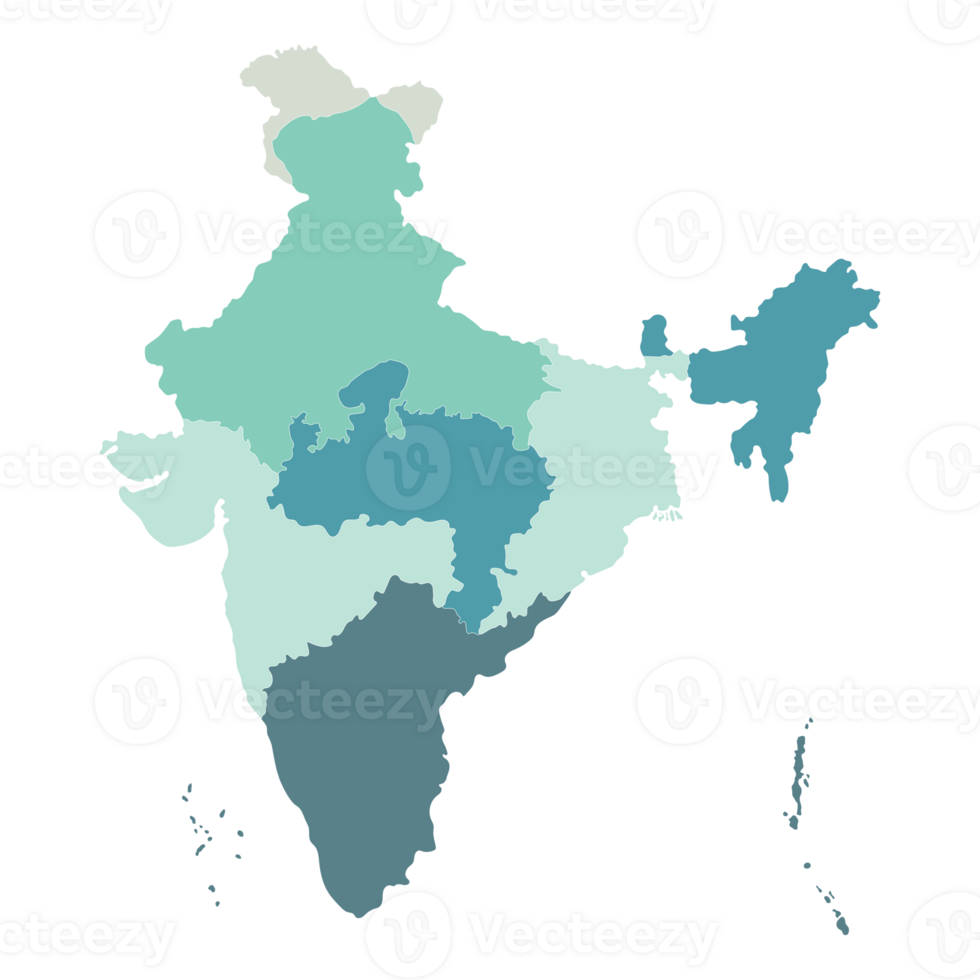 kaart van Indië administratief Regio's. Indië kaart png