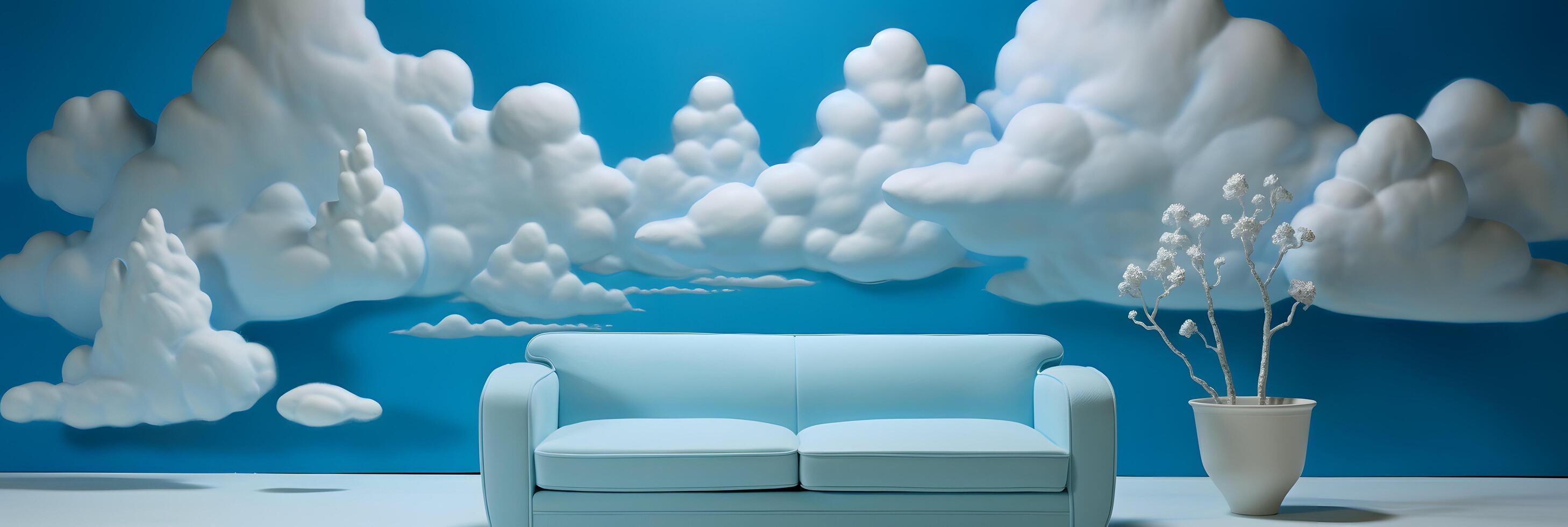 Clouds background wallpaper, colorful sky design, Generative AI photo