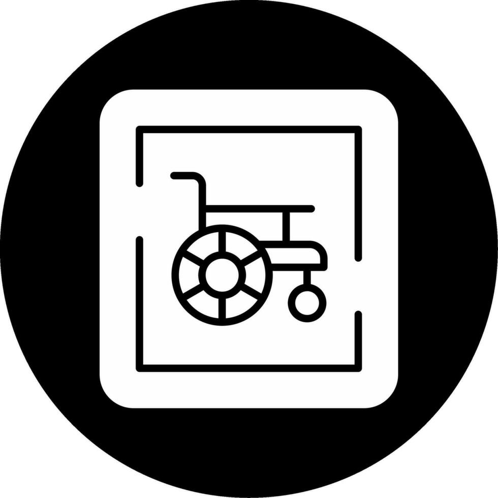 silla de ruedas firmar vector icono