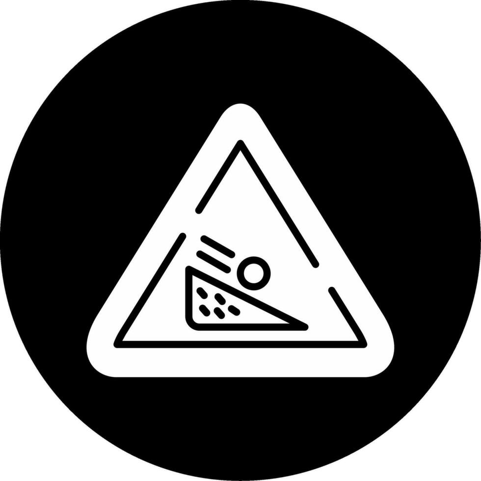 Falling Boulder Sign Vector Icon