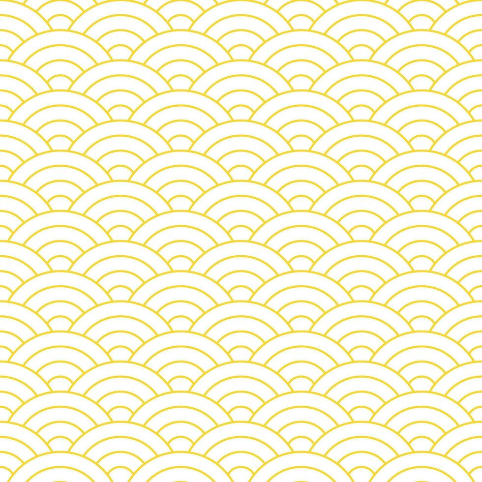 Yellow Japanese wave pattern background. Japanese pattern vector. Waves background illustration. for clothing, wrapping paper, backdrop, background, gift card. vector