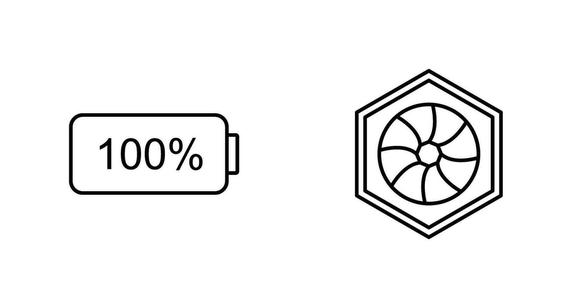 full battery and hexagonal diaphram Icon vector