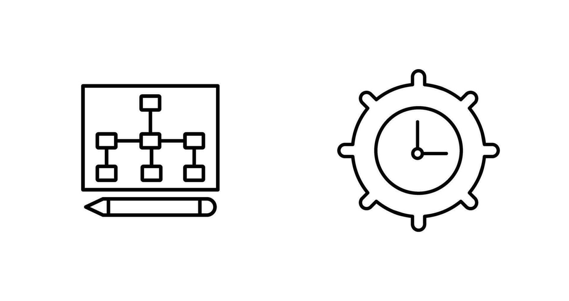 draw hierarchy and time setting  Icon vector