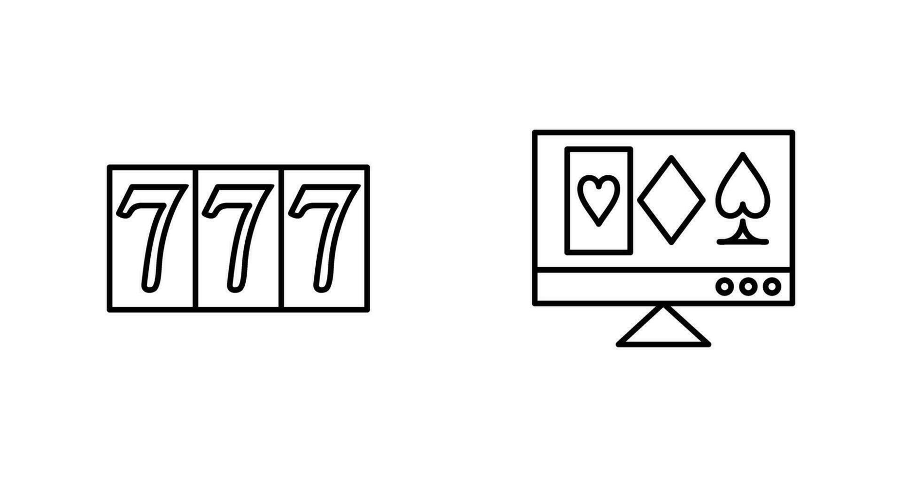 online gambling and triple sevens Icon vector